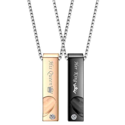 Сет мъжко и дамско колиета от стомана King & Queen от MaxShop Сет мъжко и дамско колиета от стомана King & Queen на ниска цена от MaxShop