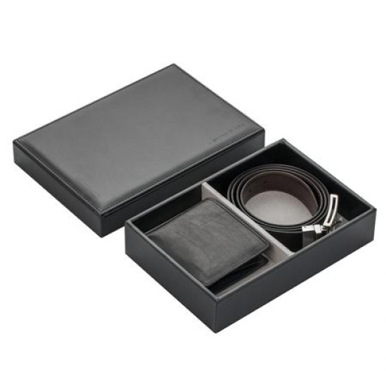 Мъжки комплект портфейл и колан от естествена кожа 110 см. SILVER FLAME на ниска цена от Max-Shop