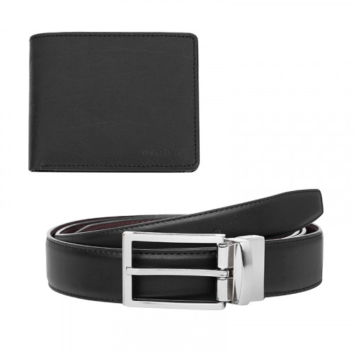 Мъжки комплект портфейл и колан от естествена кожа 110 см. SILVER FLAME от MaxShop Мъжки комплект портфейл и колан от естествена кожа 110 см. SILVER FLAME на ниска цена от MaxShop