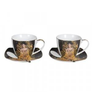 Комплект две чаши с чинийки и лъжички - Адел Бош