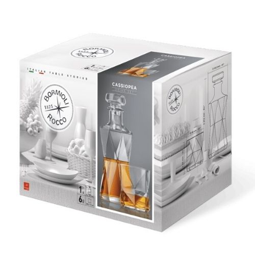 Комплект от 6 чаши за уиски с гарафа Cassiopea от MaxShop Комплект от 6 чаши за уиски с гарафа Cassiopea на ниска цена от MaxShop