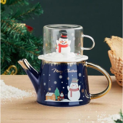 Коледен сет чаша и кана за чай Snowman Christmas на ниска цена от Max-Shop