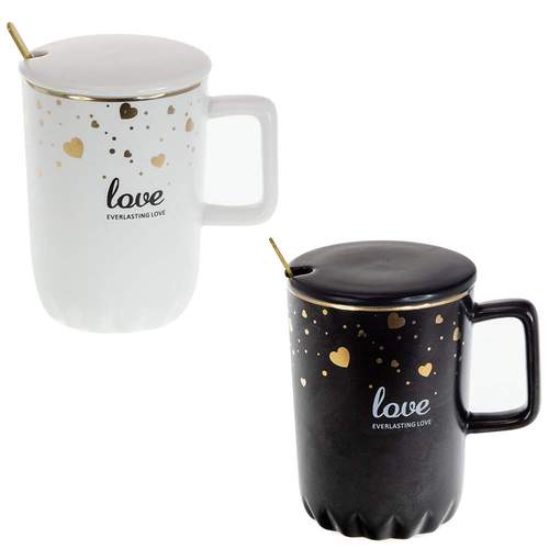 Порцеланова Чаша Love в черно и бяло от MaxShop Порцеланова Чаша Love в черно и бяло на ниска цена от MaxShop