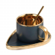 Чаша, чинийка, лъжичка Blue Leaf 240 мл на ниска цена от MaxShop