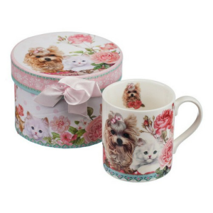 Порцеланова чаша "Коте и Куче" 280 мл