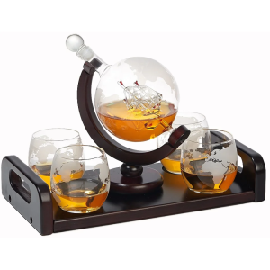 Декантер Глобус с 4 чаши и поднос