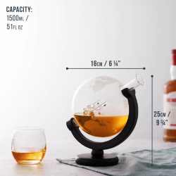 Сервиз за уиски с Чаши – Oak & Steel World Globe на ниска цена от MaxShop