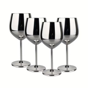 Метални чаши за вино сребрист цвят 500 мл