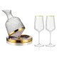 Луксозен комплект кристален декантер с въртяща се стойка и две чаши за вино