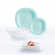 Сервиз за хранене Carine Light Turquoise and White 19 части на ниска цена от MaxShop