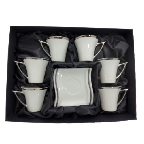 Чаши за кафе със сребърен кант на ниска цена от MaxShop