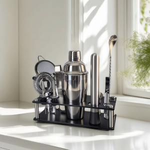 Професионален сет за коктейли с поставка за съхранение