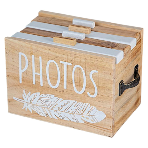 Семеен албум за снимки в кутия от дърво