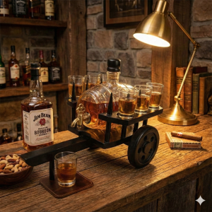 Дървена каручка с буре 500мл