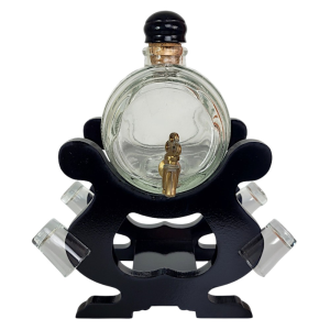 Стъклено Буре за Ракия 1000мл с Канелка и 4 Чаши