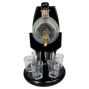 Стъклено буре на черна стойка