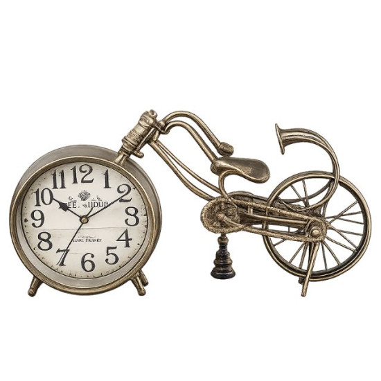 Практичен настолен часовник с красива форма на ретро колело Метален декоративен настолен часовник колело с винтидж дизайн