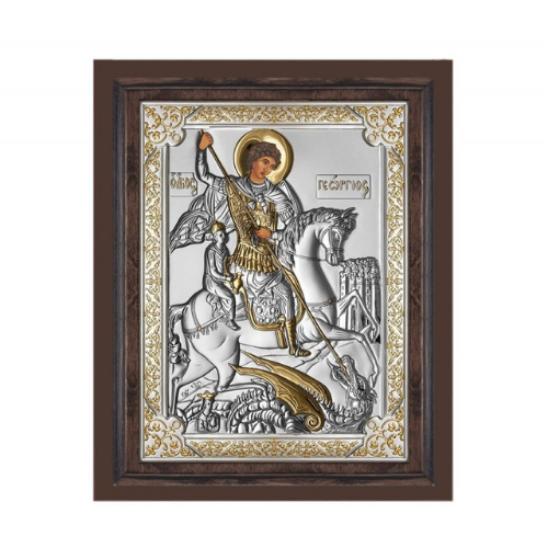 Сребърна Икона на Свети Георги на ниска цена от MaxShop