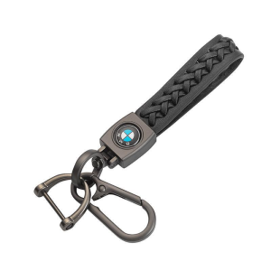 Ключодържател BMW (Плетена Кожа) с Карабинер и Скоба