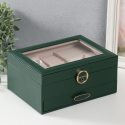 Кутия за бижута изумрудено зелена на ниска цена от MaxShop