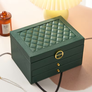 Кожена кутия за накити "Forest Green"