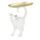 Декоративна статуетка бяла котка със златен поднос на ниска цена от Max-Shop