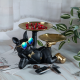 Декоративна Фигурка Куче Булдог с Подноси - Max-Shop.bg Изгодно Декоративна поставка черен френски булдог с очила и два златни подноса - органайзер на ниска цена