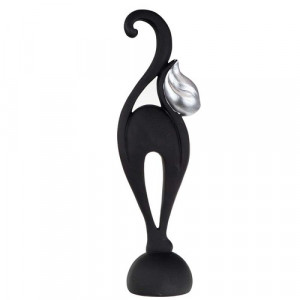 Декоративна статуетка - Котка в черно с вдигната опашка