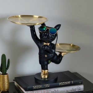 Декоративна статуетка "куче със златни подноси"