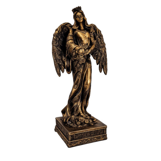Декоративна статуетка Фортуна богиня на изобилието и късмета с цвят античен бронз