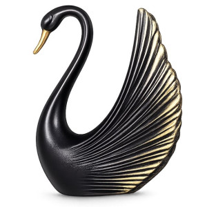 Декоративна статуетка черен лебед от полирезин (19 см)