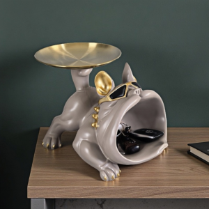 Модерна Статуетка Френски Булдог с Табла