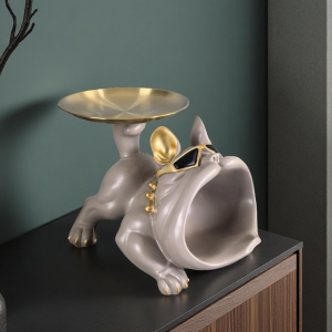 Модерна Статуетка Френски Булдог с Табла