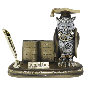 Статуетка бухал с шапка и поставка за химикал