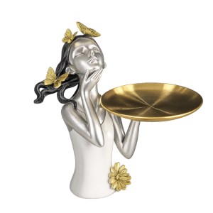 Декоративна фигура момиче с поднос