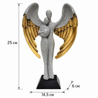 Схема с размерите на семейната статуетка, указваща обща височина от 25 сантиметра, ширина 14.5 сантиметра и дълбочина 6 сантиметра