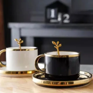 Чаша, чинийка, лъжичка Elegant 250 мл на ниска цена от Max-Shop