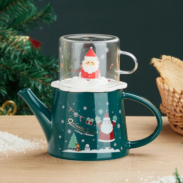 Коледен сет чаша и кана за чай Santa Christmas на ниска цена от Max-Shop