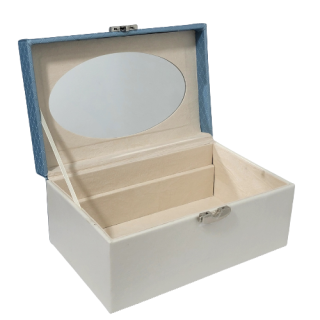 Кутия за бижута Синьо - бяла