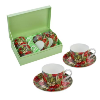 Комплект 2 чаши с чинийки в подаръчна кутия на ниска цена от Max-Shop