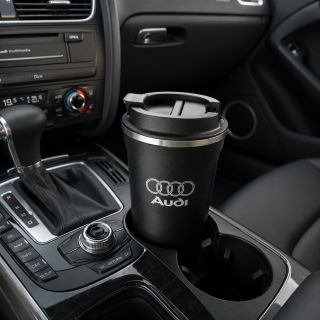 Черна термо чаша за кафе с лого Audi